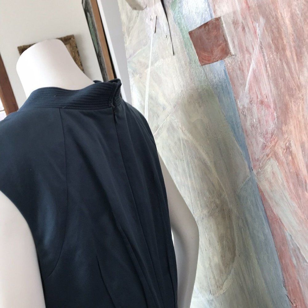 BCBG MaxAzria BCBGMAXAZRIA Avant-garde Blue Silk Art To Wear Cocktail Dress SZ 6 - Picture 7 of 10